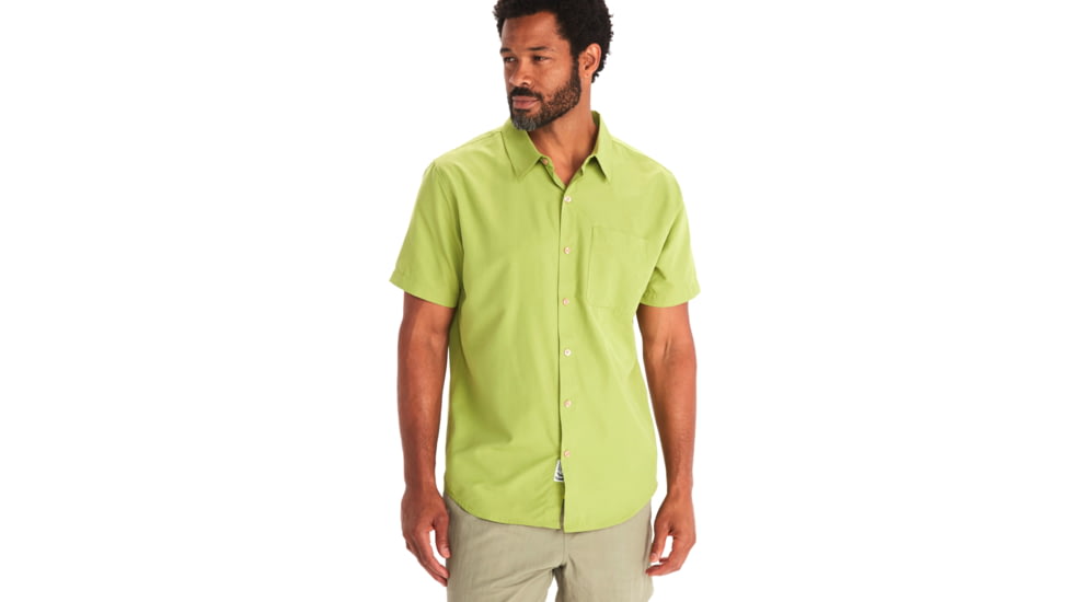 Marmot Aerobora Short Sleeve Top - Mens, Spinach Green, Small, M14116-21539-S