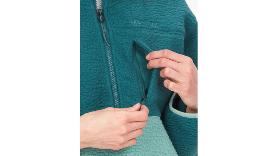 Marmot Aros Fleece 1/2 Zip - Womens, Dark Jungle/Blue Agave, Large, M14978-22500-L
