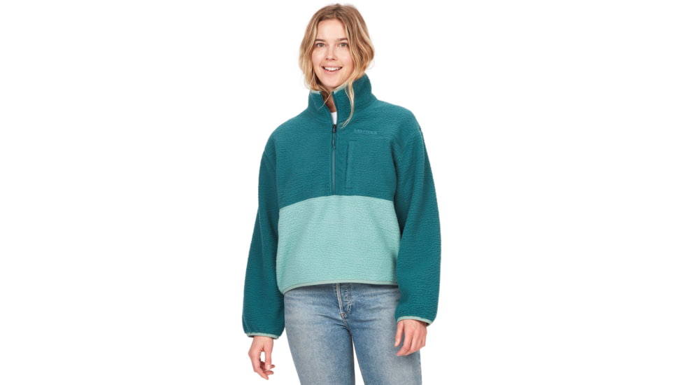 Marmot Aros Fleece 1/2 Zip - Womens, Dark Jungle/Blue Agave, Large, M14978-22500-L