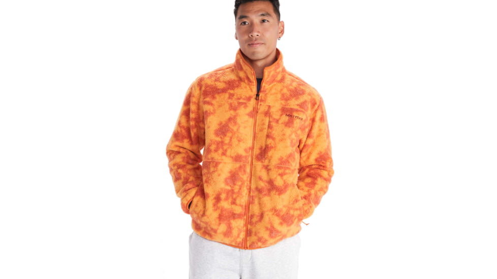 Marmot Aros Printed Fleece Jacket - Mens, Tangelo Ice Dye, Medium, M14920-22399-M
