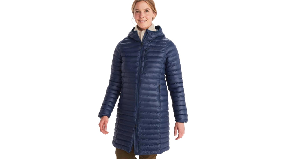 Marmot Echo Featherless Long Jacket - Womens, Arctic Navy Shiny, Small, M15871-20952-S