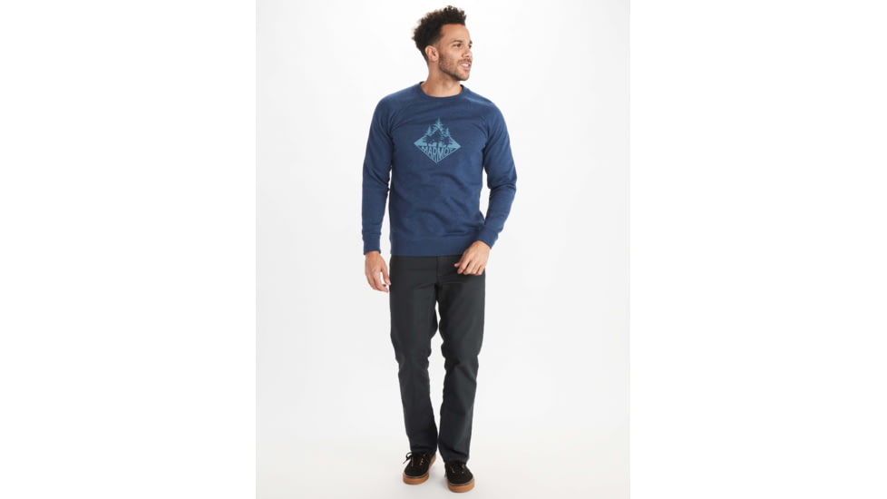 Marmot Forest Crew Neck Sweatshirt - Mens, Navy Heather, Large, M11741-8550-L