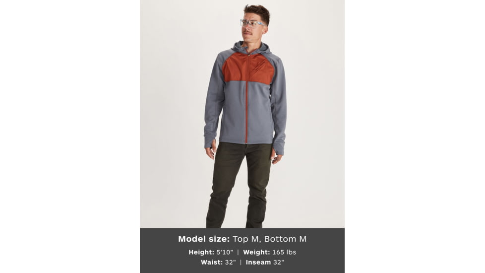 Marmot Hanging Rock Hoodie - Mens, Steel Onyx/Picante, Small, 41490-1587-S