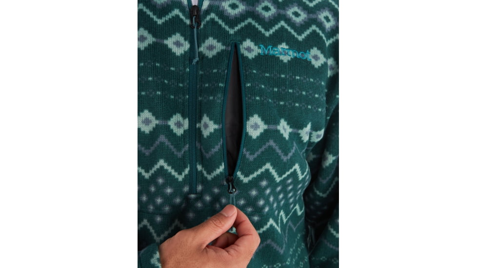 Marmot Heavyweight Drop Line Printed 1/2 Zip Top - Mens, Dark Jungle Nordic, Extra Large, M14975-22534-XL