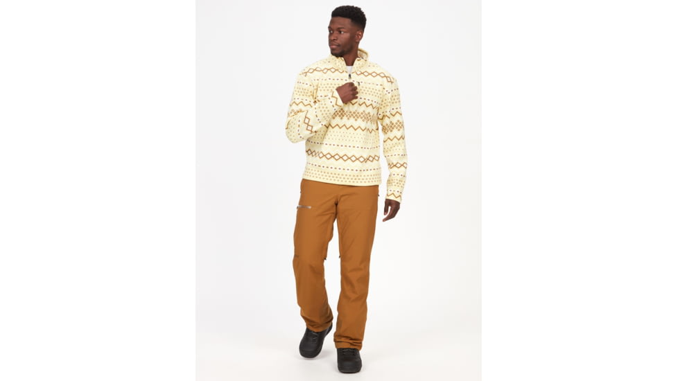 Marmot Heavyweight Drop Line Printed 1/2 Zip Top - Mens, Wheat Nordic, Medium, M14975-22456-M