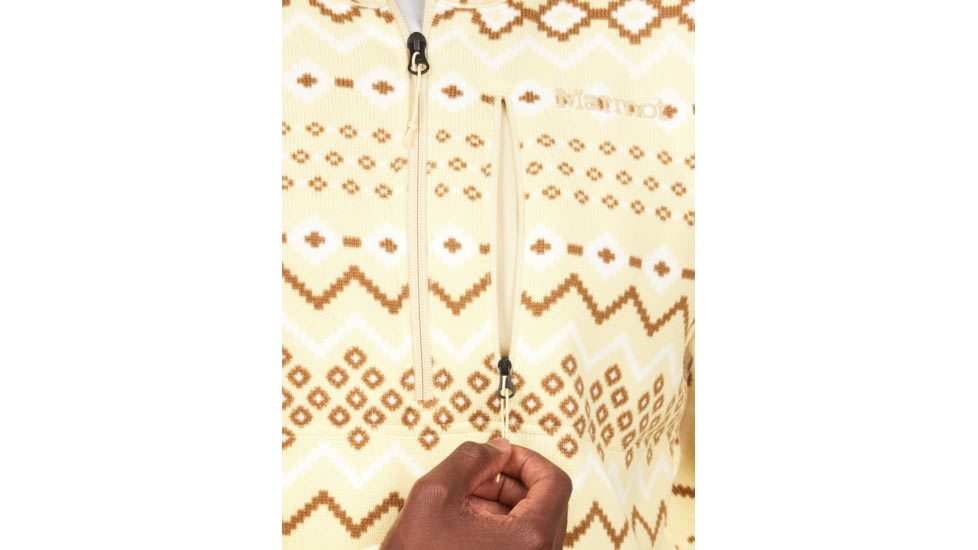 Marmot Heavyweight Drop Line Printed 1/2 Zip Top - Mens, Wheat Nordic, Medium, M14975-22456-M