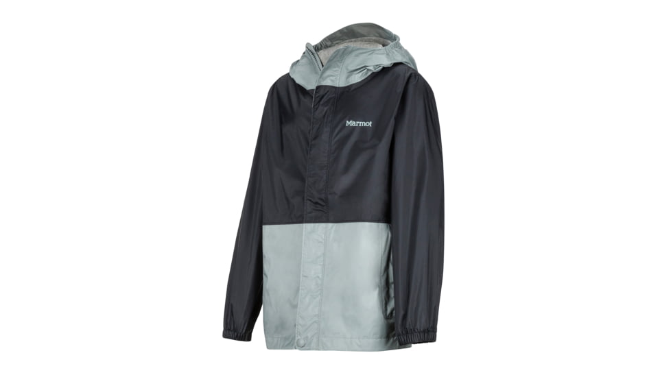 Marmot PreCip Eco Jacket - Boys, Black/Grey Storm, Extra Large, 41000-1792-XL