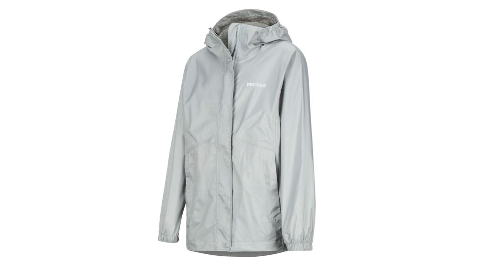 Marmot PreCip Eco Jacket - Girls, Bright Steel, Extra Small, 41010-1862-XS