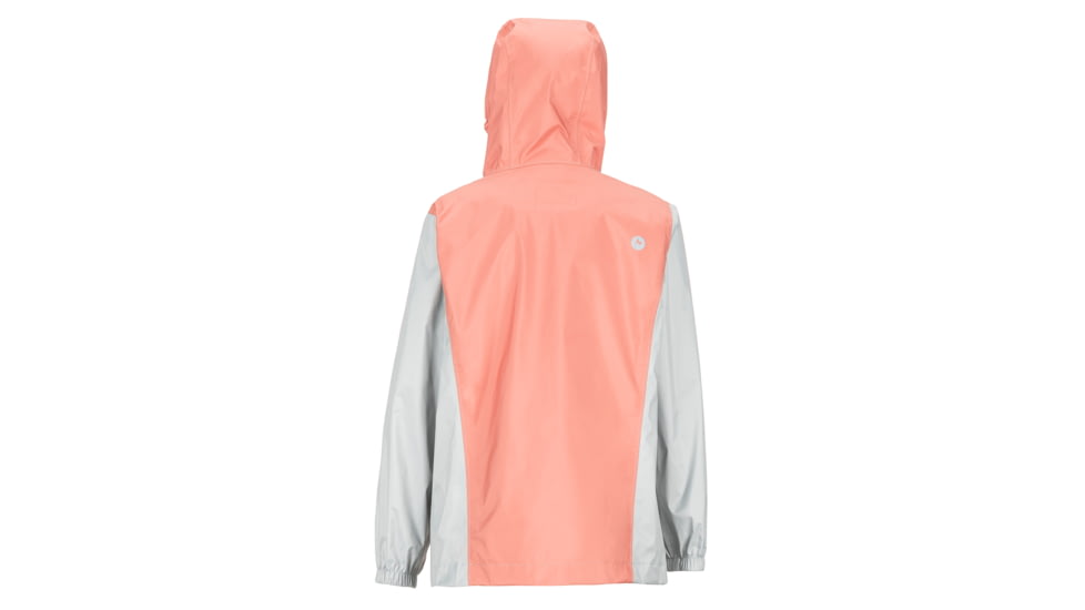 Marmot PreCip Eco Jacket - Girls, Coral Pink/Bright Steel, Extra Small, 41010-7242-XS