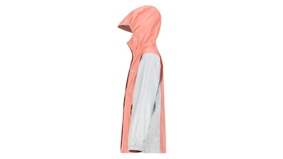 Marmot PreCip Eco Jacket - Girls, Coral Pink/Bright Steel, Extra Small, 41010-7242-XS