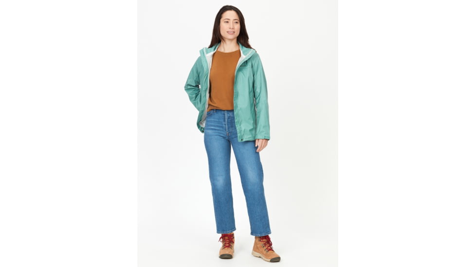 Marmot PreCip Eco Jackets - Womens, Blue Agave, Extra Small, 46700-3637-XS