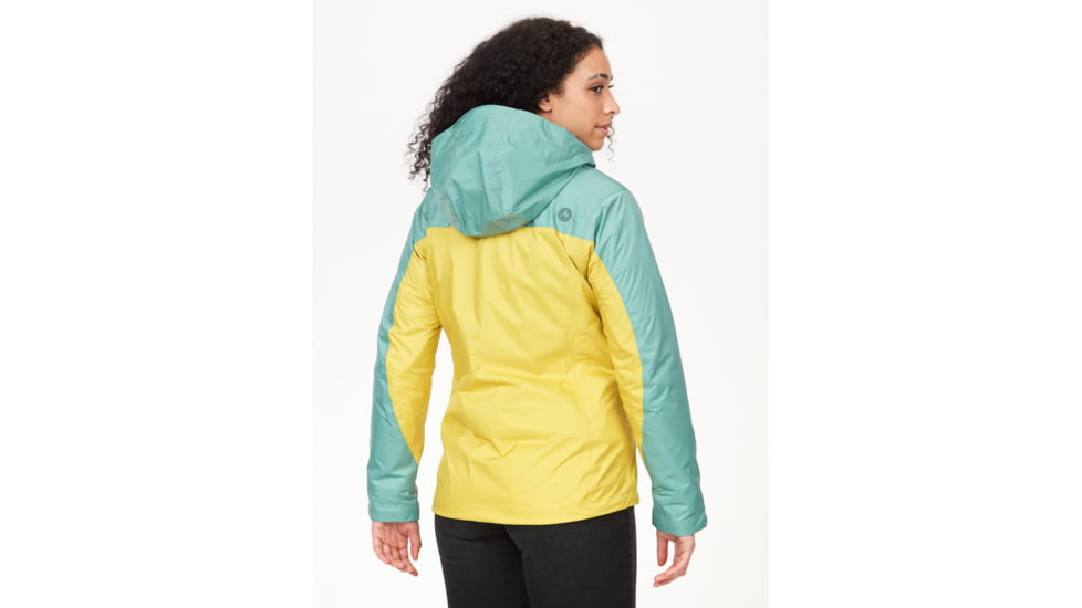 Marmot PreCip Eco Jackets - Womens, Limelight/Blue Agave, Small, 46700-22489-S