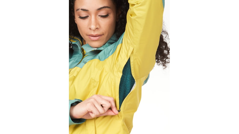 Marmot PreCip Eco Jackets - Womens, Limelight/Blue Agave, Small, 46700-22489-S