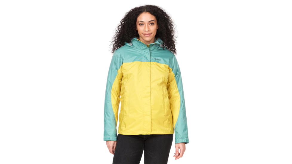 Marmot PreCip Eco Jackets - Womens, Limelight/Blue Agave, Small, 46700-22489-S