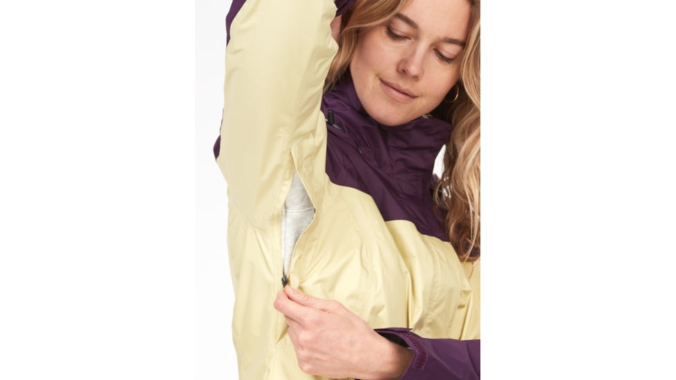 Marmot PreCip Eco Jackets - Womens, Wheat/Purple Fig, Small, 46700-22498-S