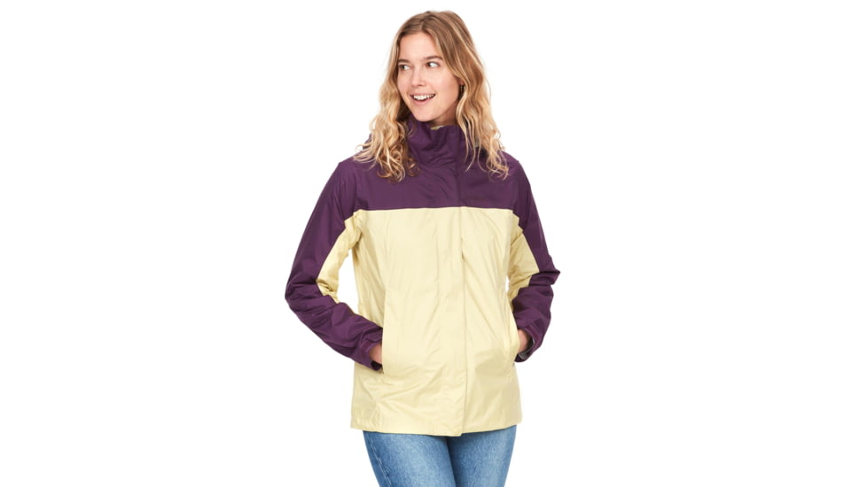 Marmot PreCip Eco Jackets - Womens, Wheat/Purple Fig, Small, 46700-22498-S