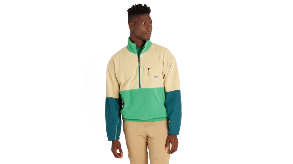 Marmot Retro Rocklin 1/2 Zip - Mens, Light Oak/Clover/Dark Jungle, Medium, M14609-23234-M