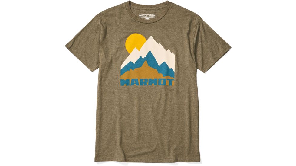 Marmot Tower Tee Short Sleeve T-Shirt - Mens, Olive Heather, Medium, 41850-4480-M