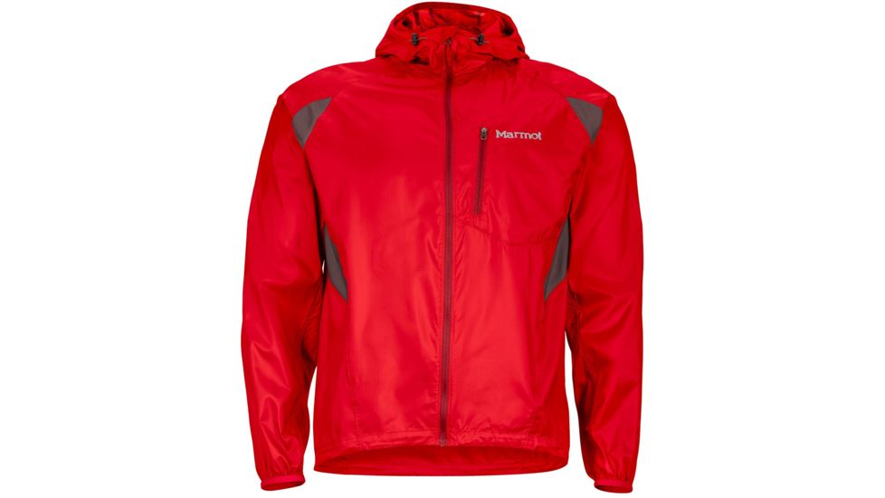 Trail Wind Hoody - Mens-Team Red/Slate Grey-Small