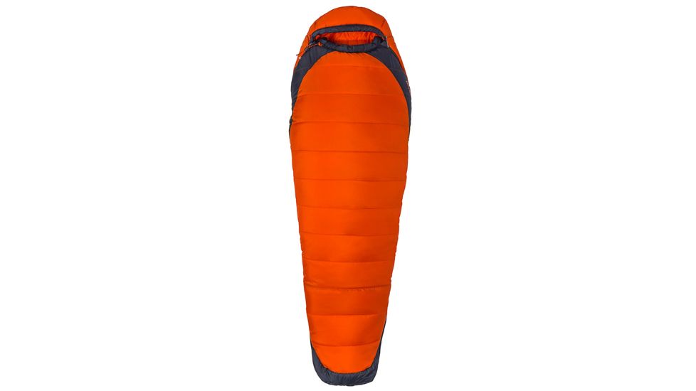 Marmot Trestles Elite Eco 0 Sleeping Bag, Orange Haze/Dark Steel, Regular, Left Zip, 39630-9454-LZ