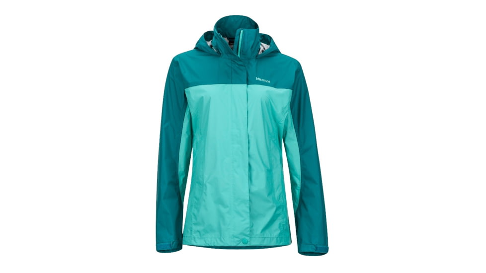 Marmot Womens PreCip Jacket, Waterfall/Deep Lake, L, 46200-3980-L