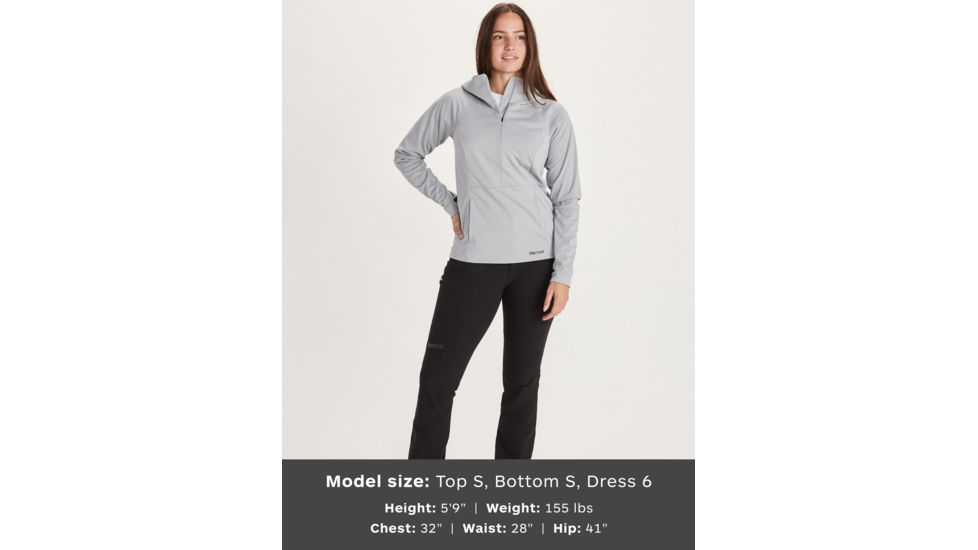 Marmot Zenyatta 1/2 Zip Hoodie - Womens, Sleet, Small, 84620-504-S