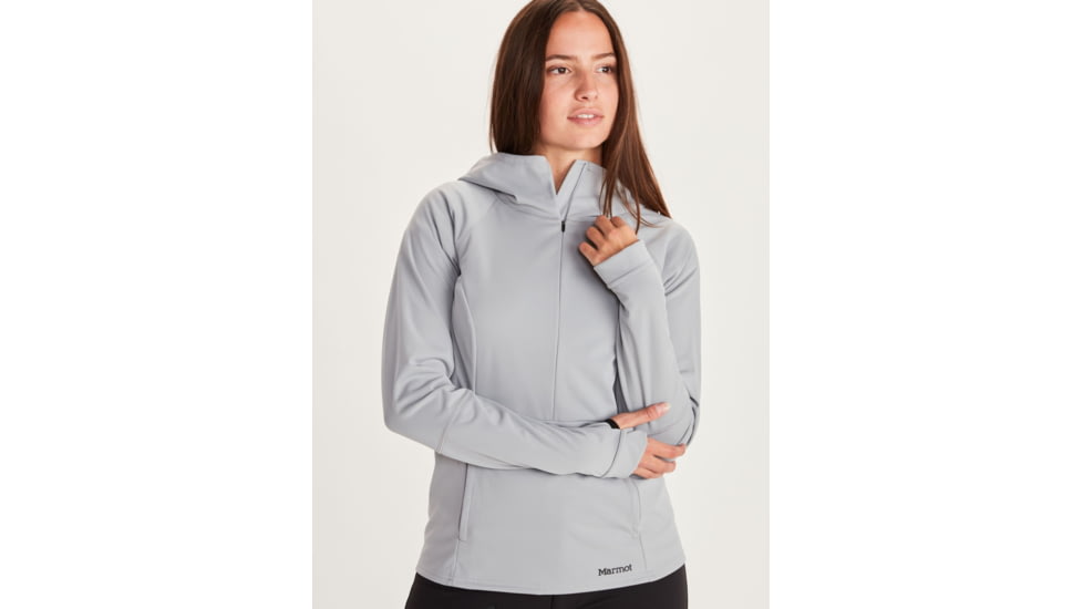Marmot Zenyatta 1/2 Zip Hoodie - Womens, Sleet, Small, 84620-504-S