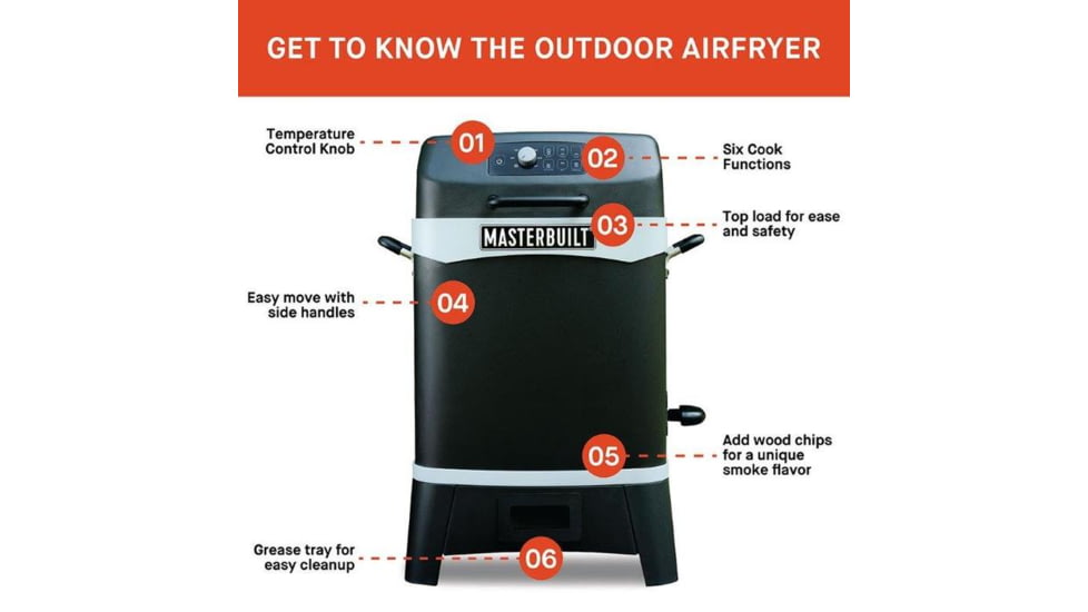 Masterbuilt 20 Quart Outdoor Air Fryer, Black, Small, MB20013020