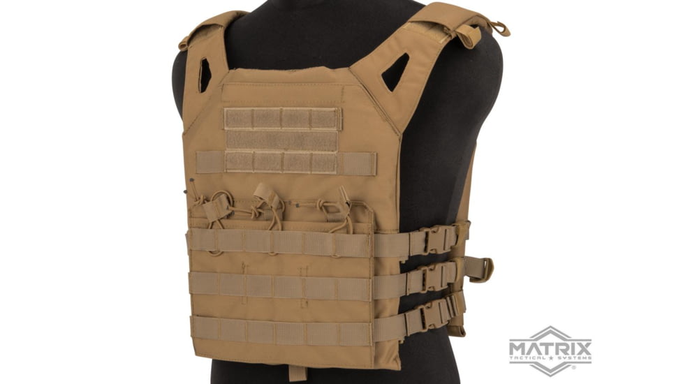 Matrix Level-1 Plate Carrier with Integrated Magazine Pouches, Tan, VE-49-T