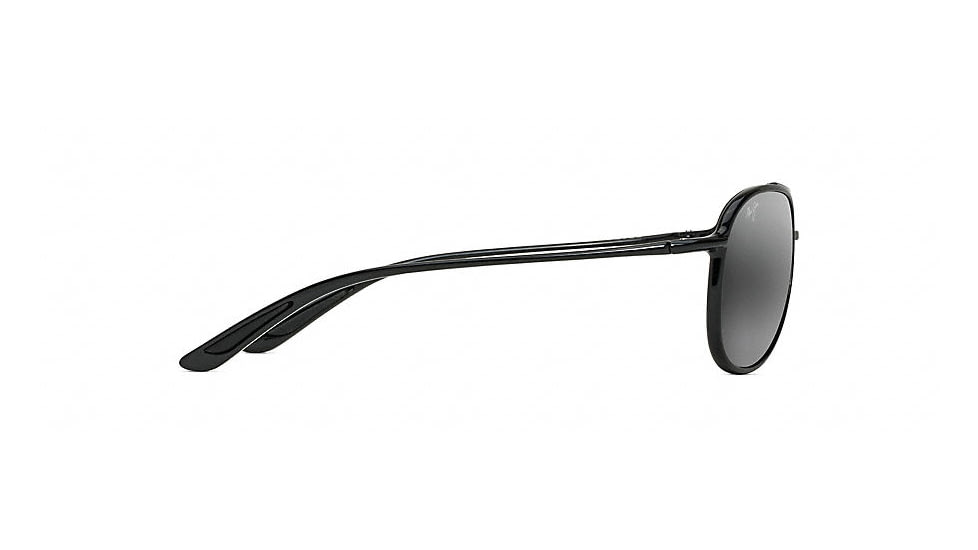 Maui Jim Alelele Bridge Aviators  Sunglasses,Gloss Black,Neutral Grey Lens 438-02