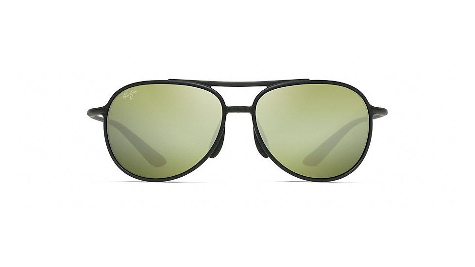 Maui Jim Alelele Bridge Aviators  Sunglasses,Matte Black,Maui HT Lens HT438-2M