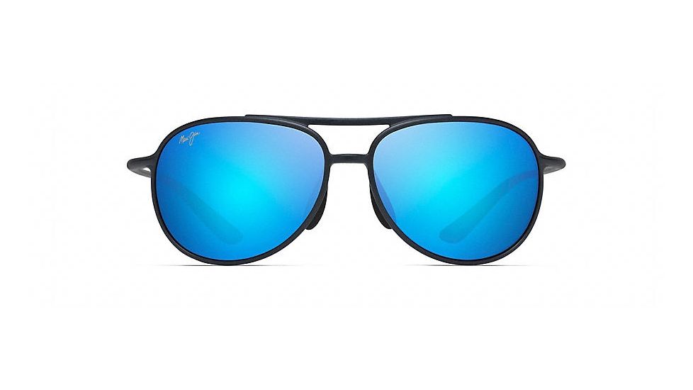 Maui Jim Alelele Bridge Aviators  Sunglasses,Matte Blue,Blue Hawaii Lens B438-03M