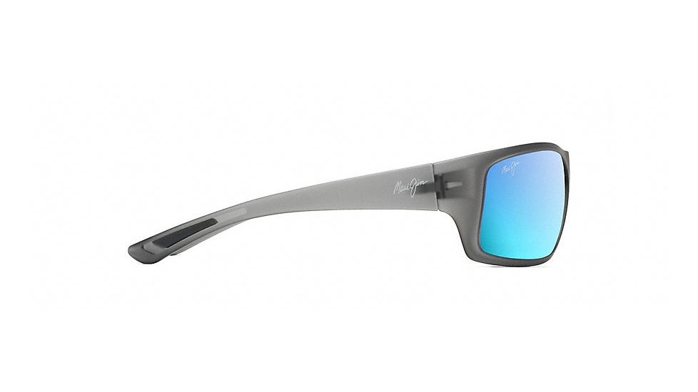 Maui Jim Big Wave Wrap  Sunglasses,Translucent Matte Grey,Blue Hawaii Lens B440-11M
