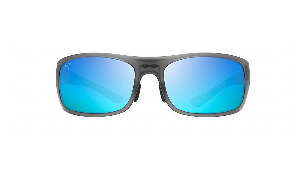 Maui Jim Big Wave Wrap  Sunglasses,Translucent Matte Grey,Blue Hawaii Lens B440-11M