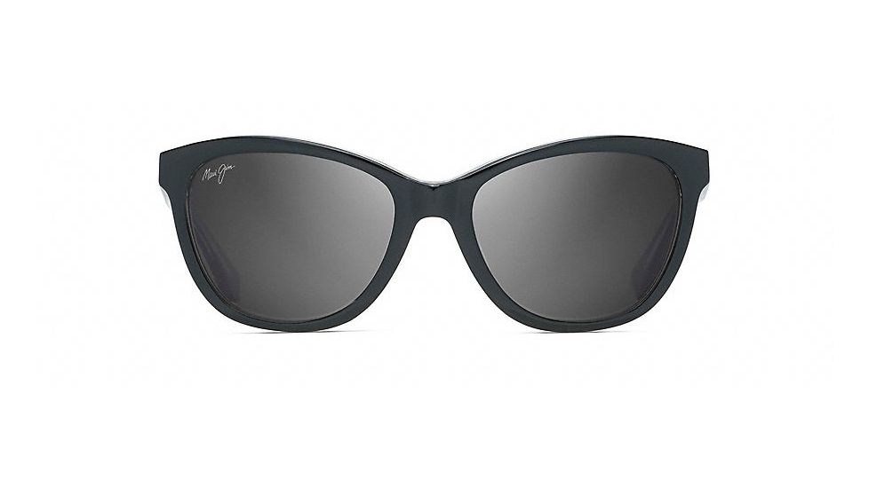 Maui Jim Canna Polarized Cat Eye  Sunglasses,Black with Crystal,Neutral Grey Lens GS769-02K