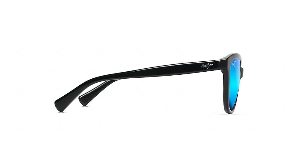 Maui Jim Canna Polarized Cat Eye  Sunglasses,Gloss Black,Blue Hawaii Lens B769-02