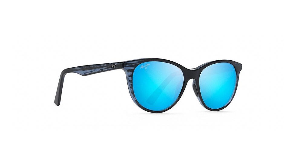 Maui Jim Cathedrals Polarized Classic  Sunglasses,Blue Black Stripe,Blue Hawaii Lens B782-03S