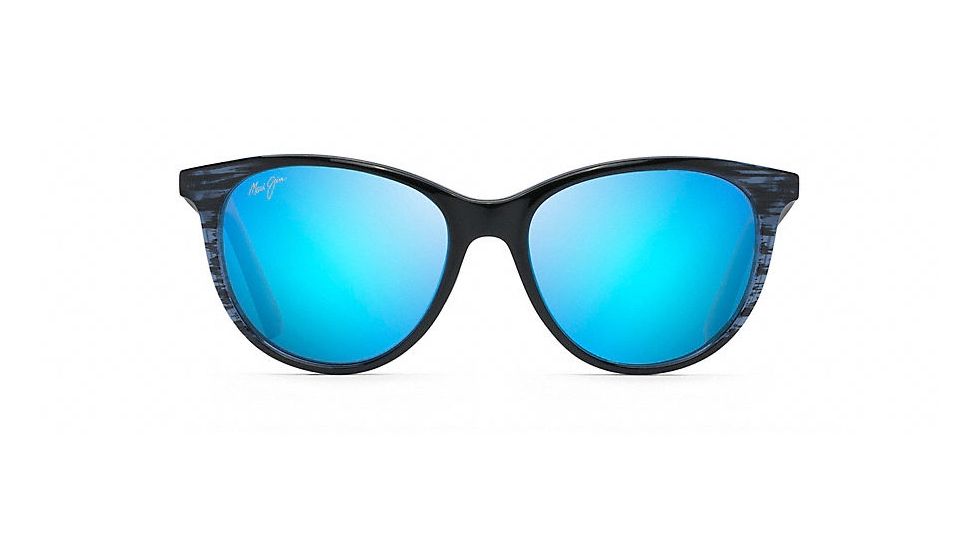 Maui Jim Cathedrals Polarized Classic  Sunglasses,Blue Black Stripe,Blue Hawaii Lens B782-03S