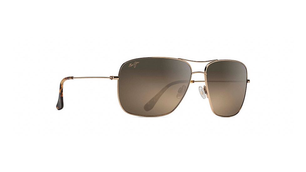 Maui Jim Cook Pines Polarized Aviator  Sunglasses,Gold,HCL Bronze Lens HS774-16