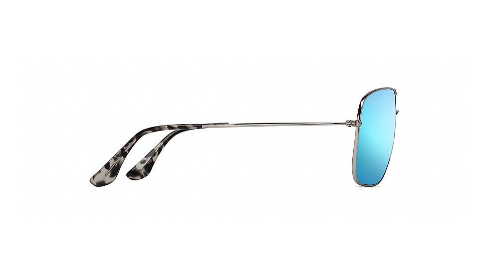 Maui Jim Cook Pines Polarized Aviator  Sunglasses,Silver,Blue Hawaii Lens B774-17