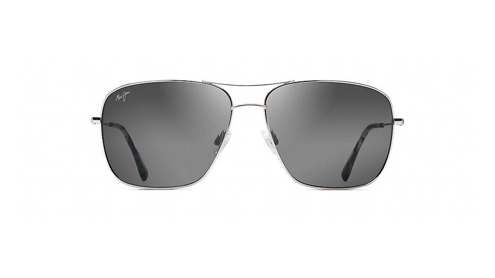 Maui Jim Cook Pines Polarized Aviator  Sunglasses,Silver,Neutral Grey Lens GS774-17