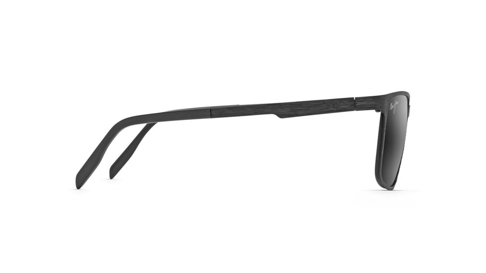 Maui Jim Cut Mountain Polarized Square Sunglasses, Black Frame, Neutral Grey Lens, Black 532-2M