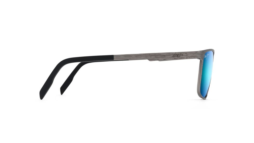Maui Jim Cut Mountain Polarized Square Sunglasses, Grey Frame, Blue Hawaii Lens, Grey B532-14