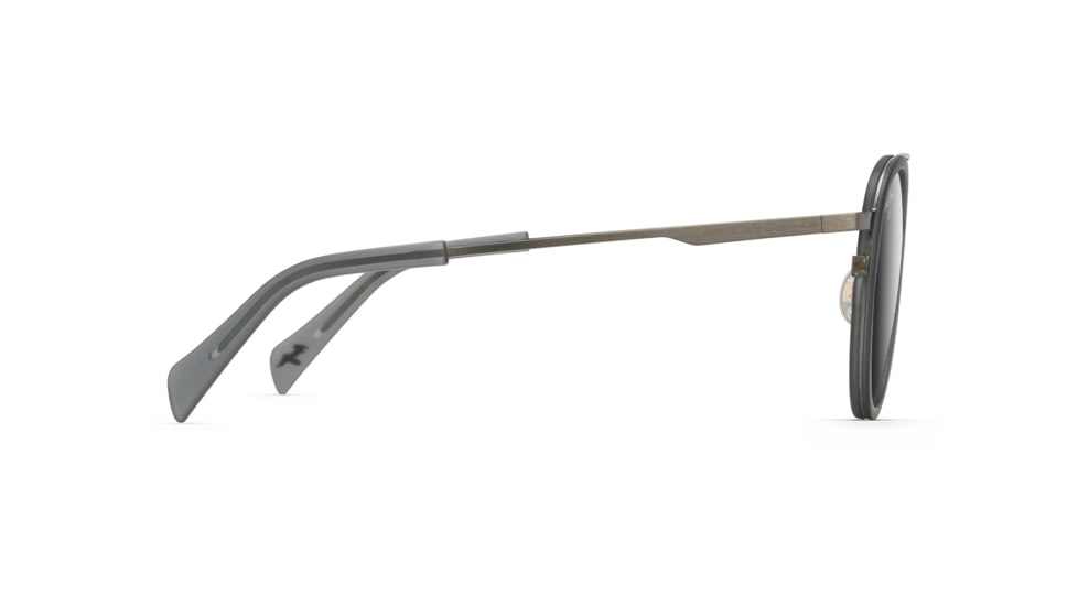 Maui Jim Even Keel Polarized Round Sunglasses, Gunmetal / Translucent Matte Grey Frame, Neutral Grey Lens, Gunmetal / Translucent Matte Grey GS534-02D