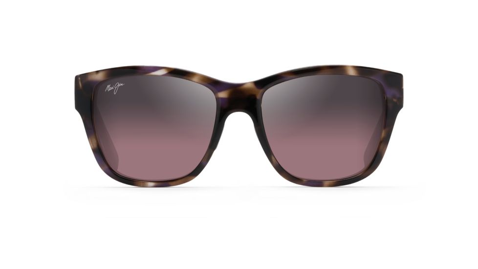 Maui Jim Hanapa'a Polarized Square Sunglasses - Women's, Purple Tortoise Frame, Maui Rose Lens, Purple Tortoise RS538-13D