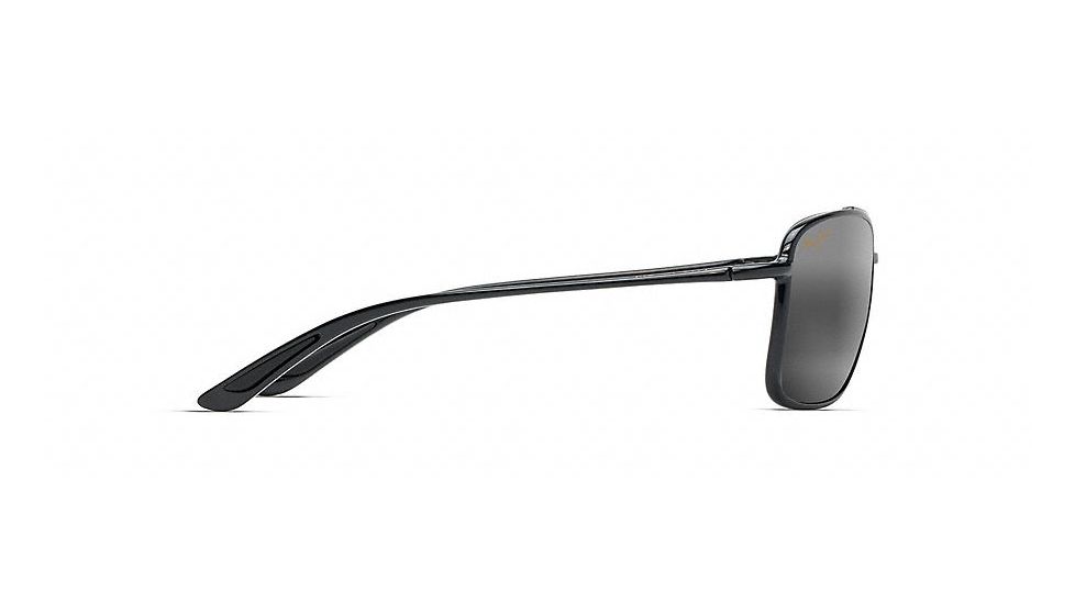 Maui Jim Kaupo Gap Polarized Aviator  Sunglasses,Gloss Black,Neutral Grey Lens 437-02