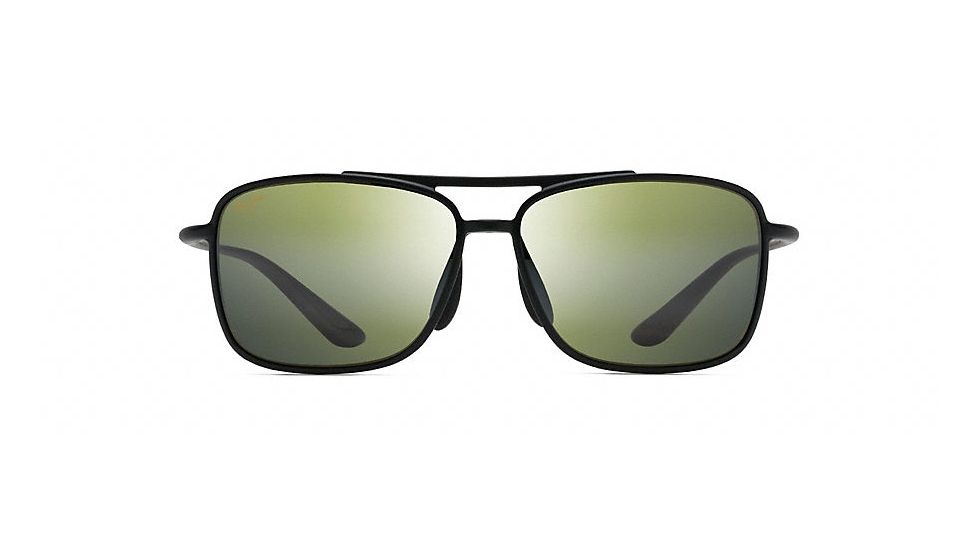 Maui Jim Kaupo Gap Polarized Aviator  Sunglasses,Matte Black,Maui HT Lens HT437-2M