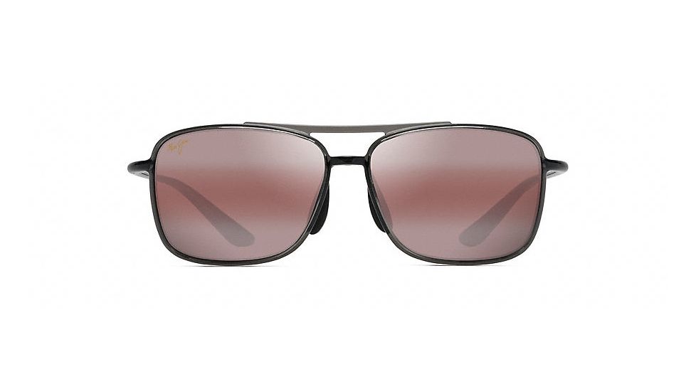 Maui Jim Kaupo Gap Polarized Aviator  Sunglasses,Translucent Smoke Grey,Maui Rose Lens R437-11