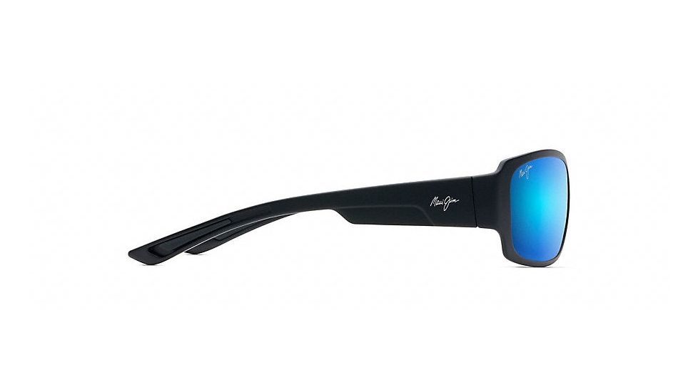 Maui Jim Monkeypod Polarized Wrap  Sunglasses,Matte Black,Blue Hawaii Lens B441-2M