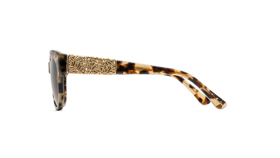 Maui Jim Monstera Leaf Sunglasses, Honey Havana with Yellow Gold Monstera Frame, HCL Bronze Lens, HS747-21B